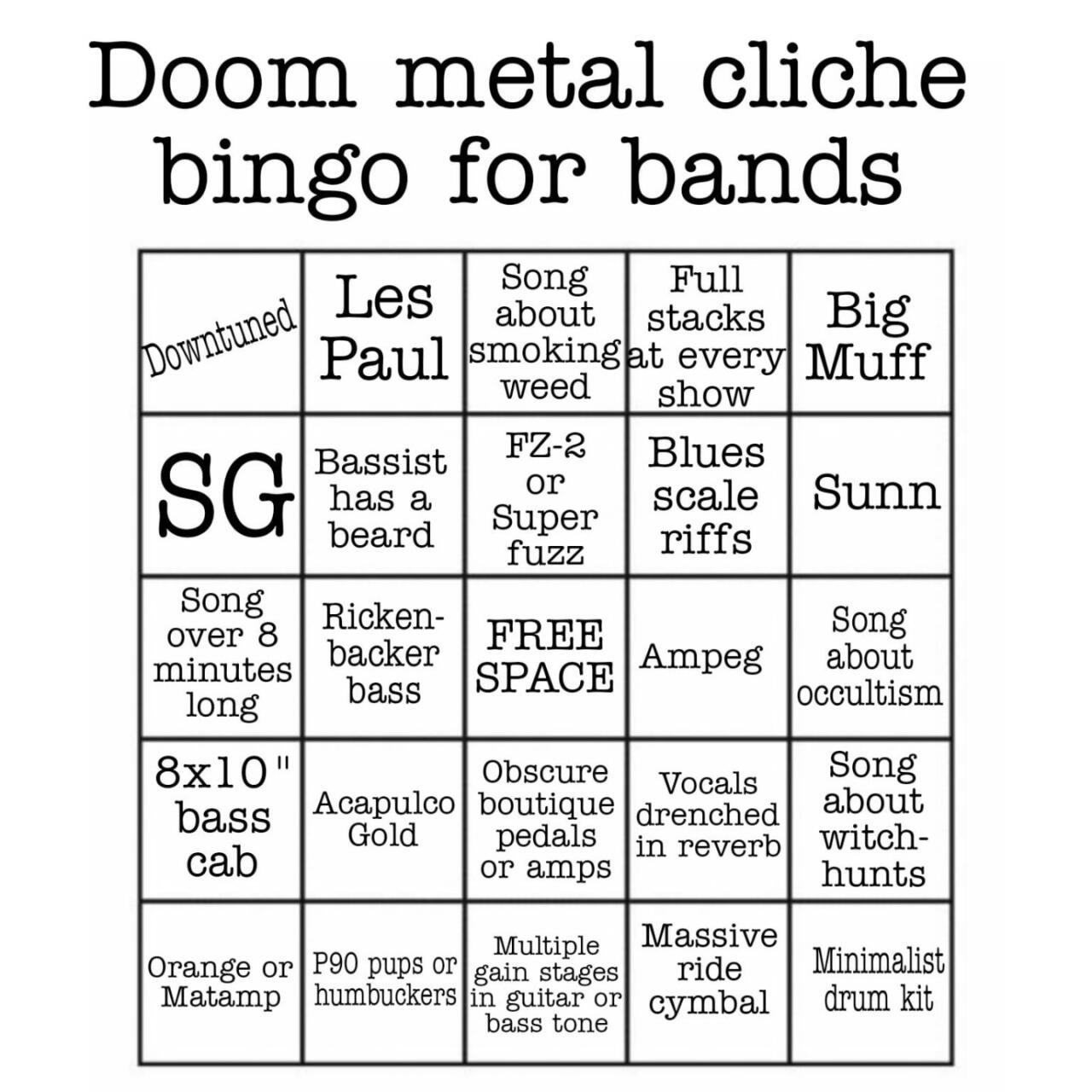 Black metal cliche bingo for bands • Outola